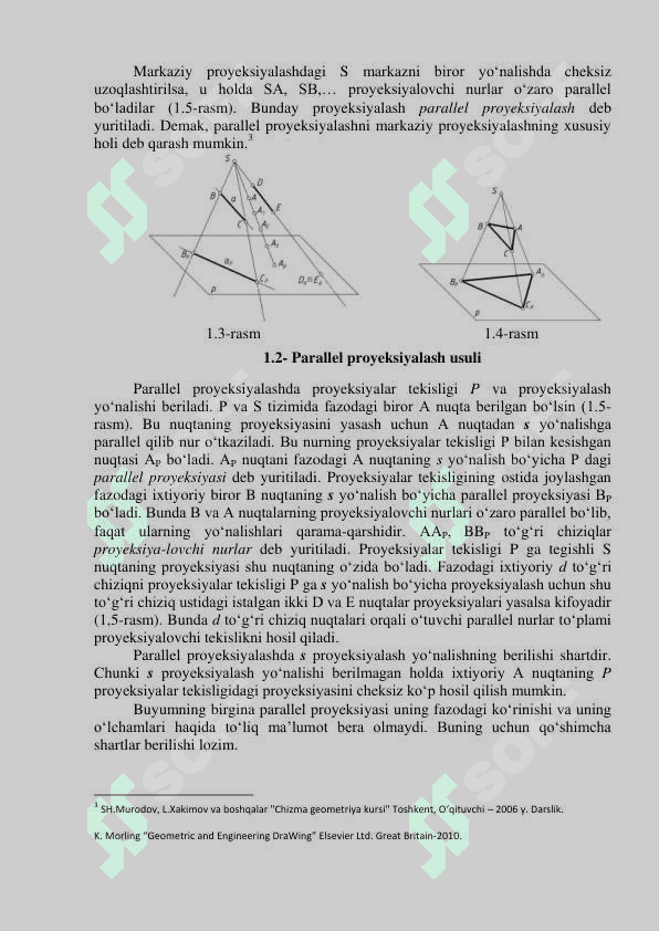Fаngа kirish. Proeksiyalash usullari. Nuqtaning ortogonal proyeksiyalari 5