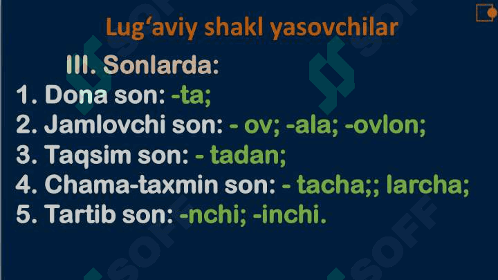 MORFEMIKA SÒZ TARKIBI 7
