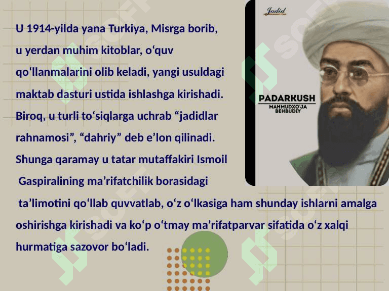 Behbudiyning hayot yo'li, asarlari 5