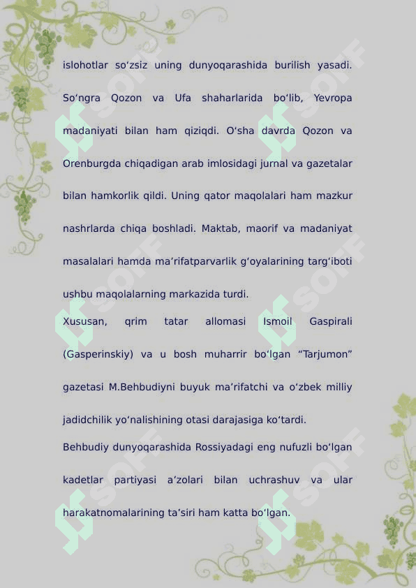 Behbudiyning hayot yo'li, asarlarida ma'naviy-axloqiy tarbiya 7