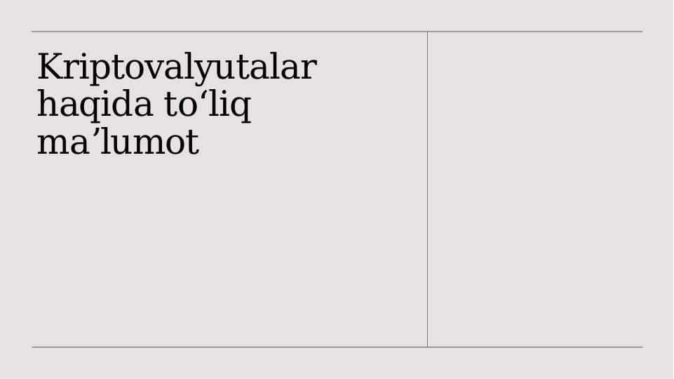 KRIPTOVALYUTALAR