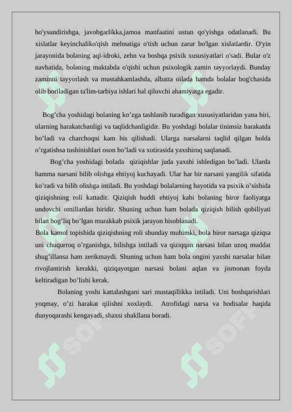 MAKTABGACHA YOSHDAGI BOLALARDA BILISH JARAYONLARINI SHAKLLANTIRISH 8