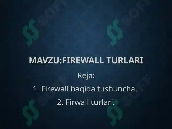 Firewall turlari 2