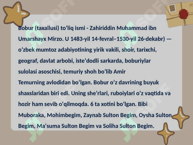 Zahiriddin Muhammad Bobur-shoh va shoir sifatida 2