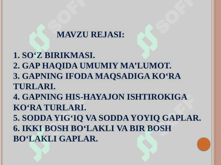 Sintaksis soʻz birikmasi Gap va uning ifoda maqsadiga koʻra turlari 2