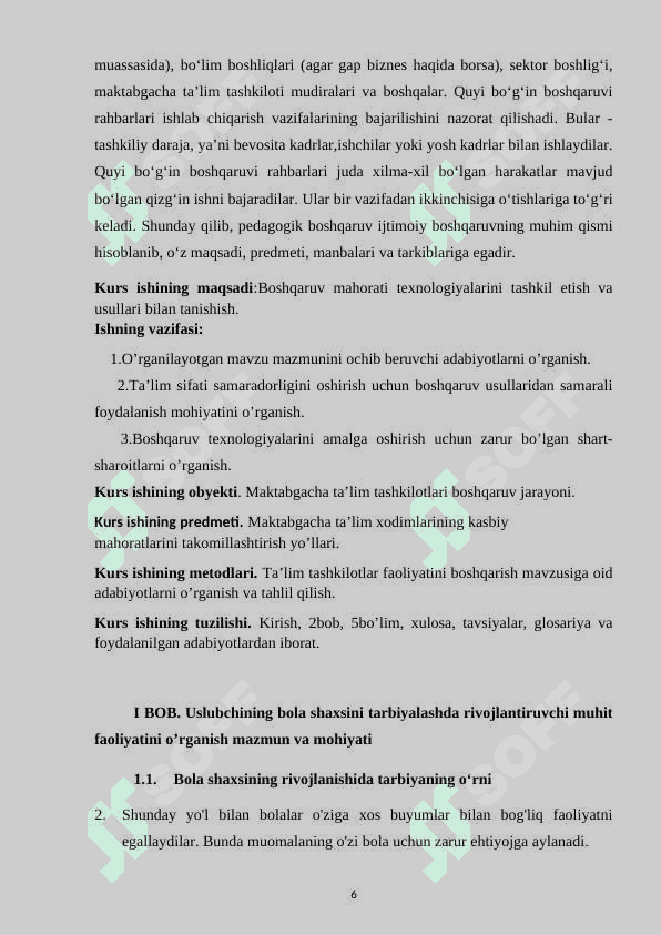 Uslubchining taʼlim tarbiya ishlariga rahbarligi 6