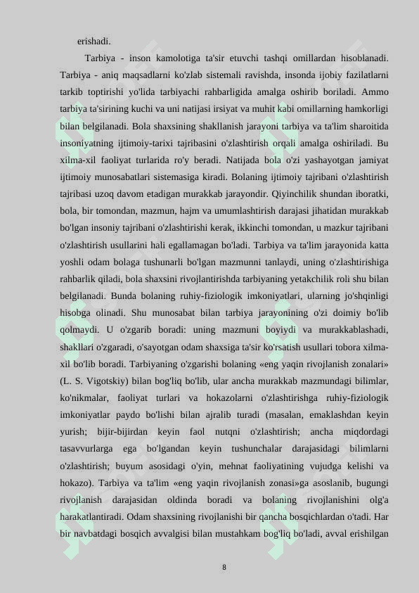Uslubchining taʼlim tarbiya ishlariga rahbarligi 8
