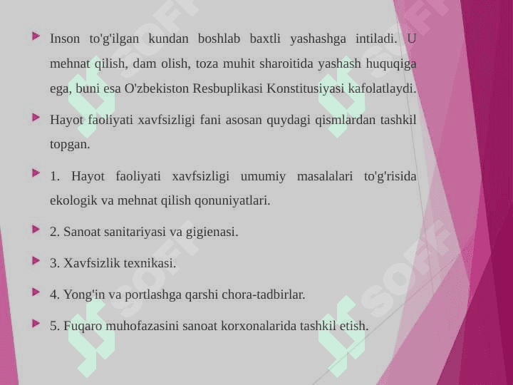 O’zbekiston Respublikasida hayot faoliyat xavfsizligini ta’minlash sohasida qabul qilingan qonun va me’yoriy hujjatlar tizimi 3
