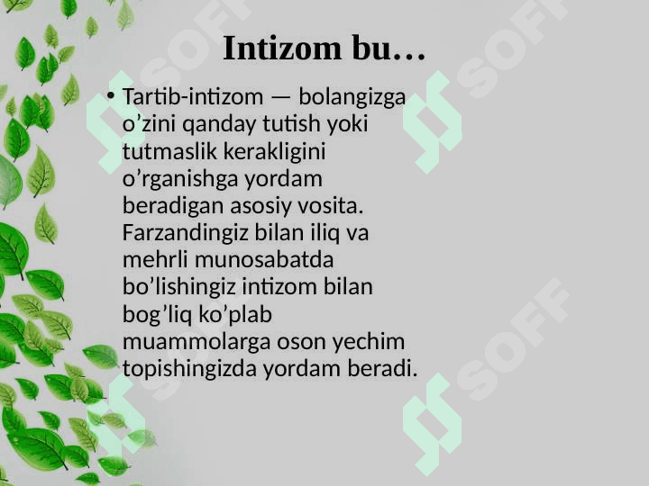Intizom oila tarbiyasining sharti sifatida 3