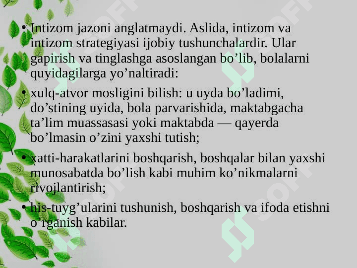 Intizom oila tarbiyasining sharti sifatida 4