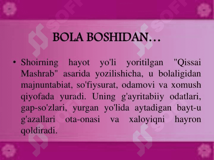 Mashrab hayoti va ijodi 3