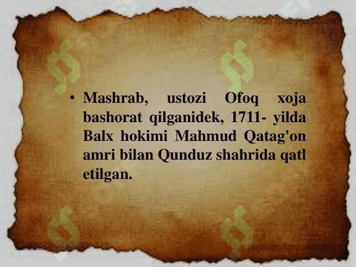 Mashrab hayoti va ijodi 6