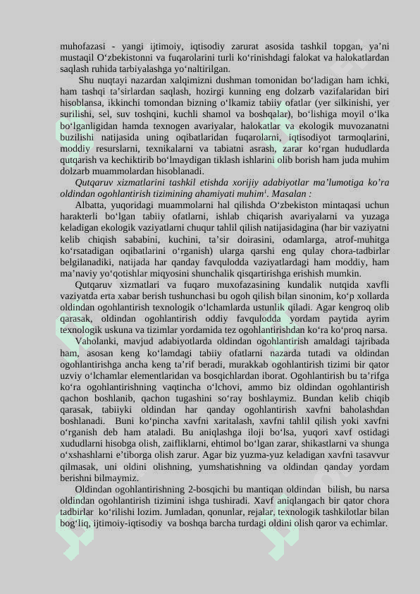 Fuqaro muhofazasining maqsadi, vazifalari va hozirgi davrdagi ahamiyati. 3
