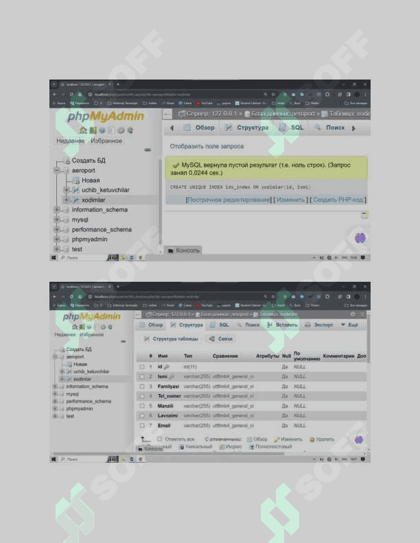 SQL tilida INDEX yaratish. Tasavvur, VIEW yaratish va undan foydalanish 4