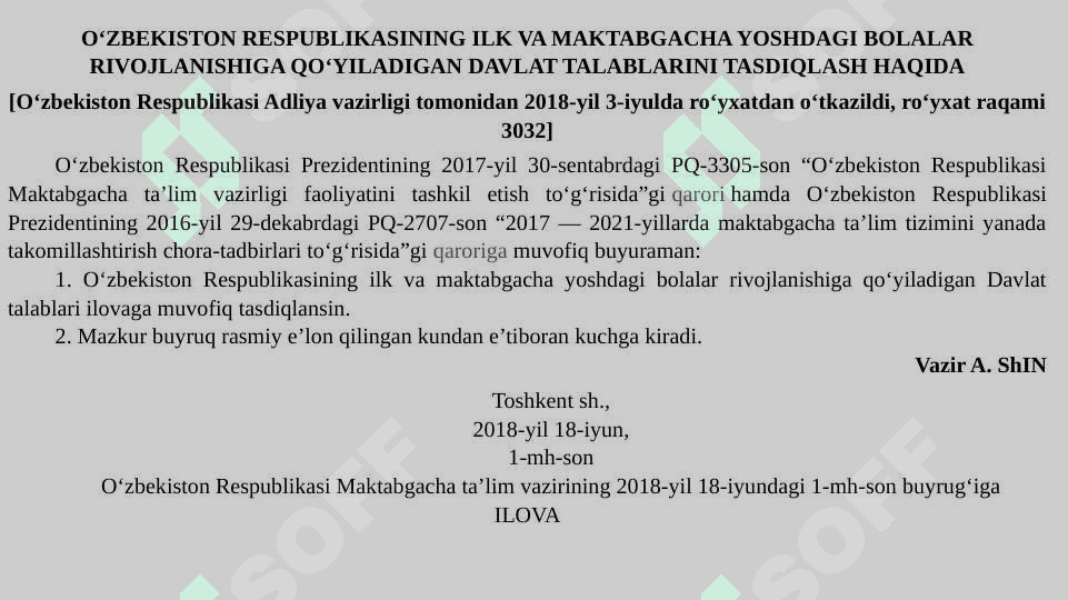 ilk va maktabgacha yoshdagi bolalar rivojlanishiga  qo`yiladigan davlat talablari  asosida bolalarni maktab  ta`limiga tayyorlash 3