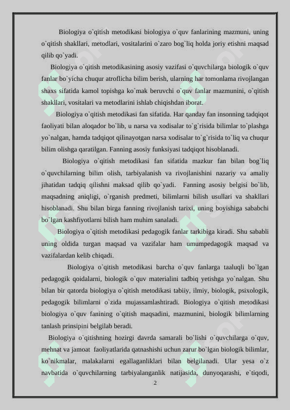 Maktab oʻquv rejasidagi biologik taʼlimning oʻziga xos tomonlari 2