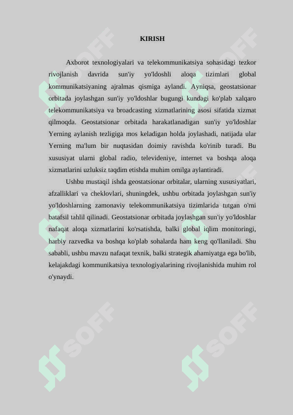 Suniy yo'ldoshli aloqa tizimlarining Geosatsionar orbitasi 3
