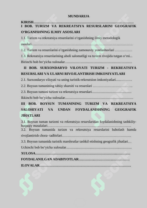 BOYSUN TUMANI TURIZMI VA REKRATSION RESURSLARI 2