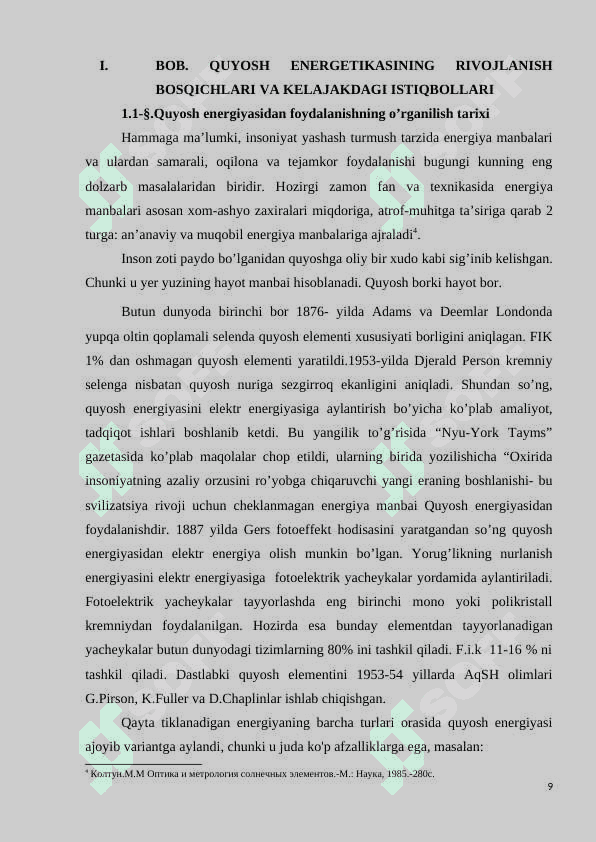 QUYOSH ENERGETIKASINING RIVOJLANISH BOSQICHLARI VA KELAJAKDAGI ISTIQBOLLARI 7