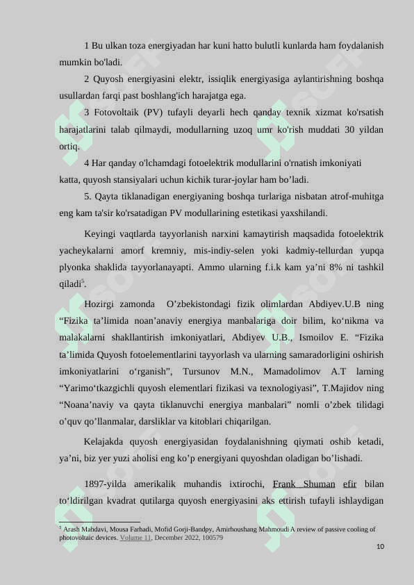 QUYOSH ENERGETIKASINING RIVOJLANISH BOSQICHLARI VA KELAJAKDAGI ISTIQBOLLARI 8