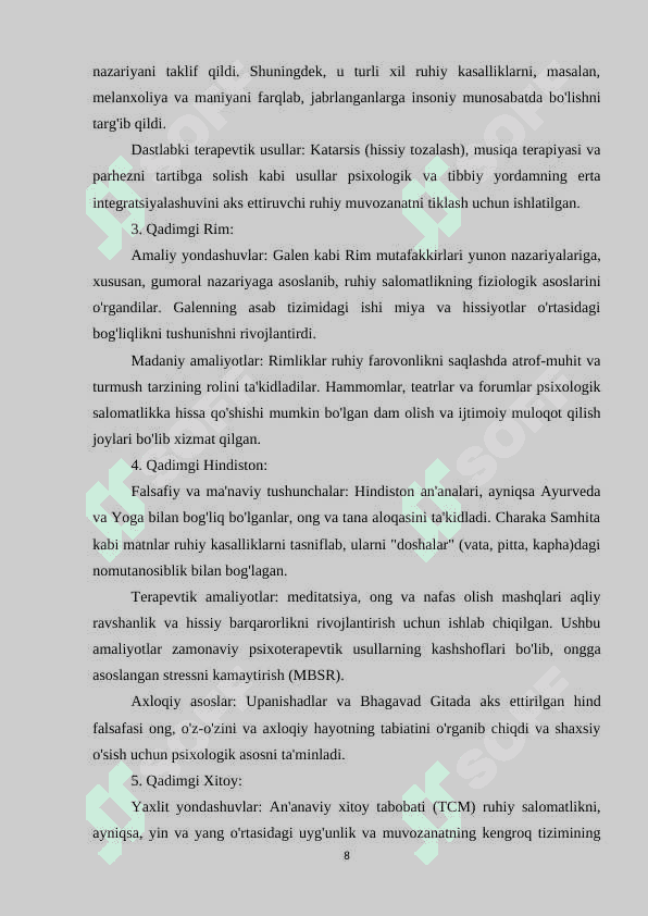 Psixologik xizmat fani rivojlanishining ilmiy tarixiy asoslari 8