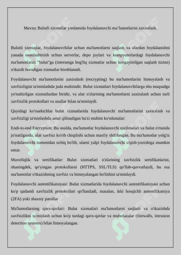 Bulutli xizmatlar yordamida foydalanuvchi ma’lumotlarini zaxiralash 2