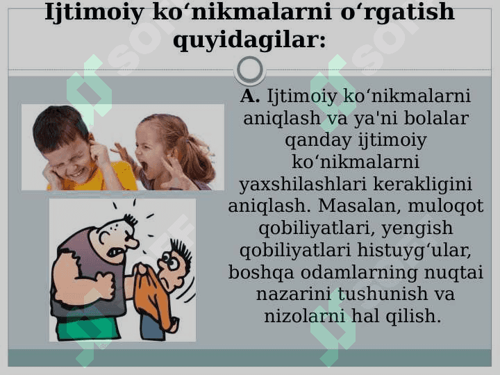 Maktabgacha yoshdagi bolalarning tajovuzkor xatti-harakatlarining sabablarini aniqlash. 8