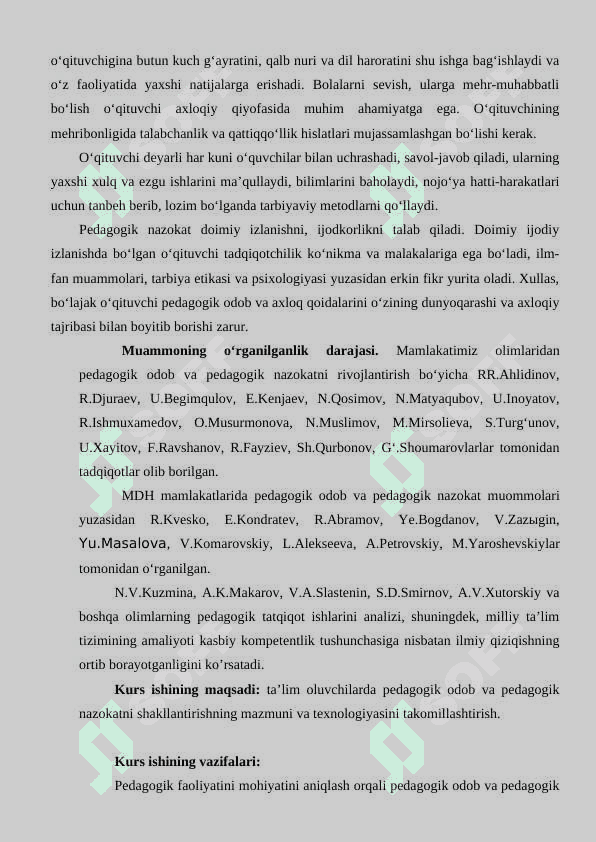 Pedagogik odob va pedagogik nazokatni oʻqtuvchi faoliyatidagi oʻrni 4