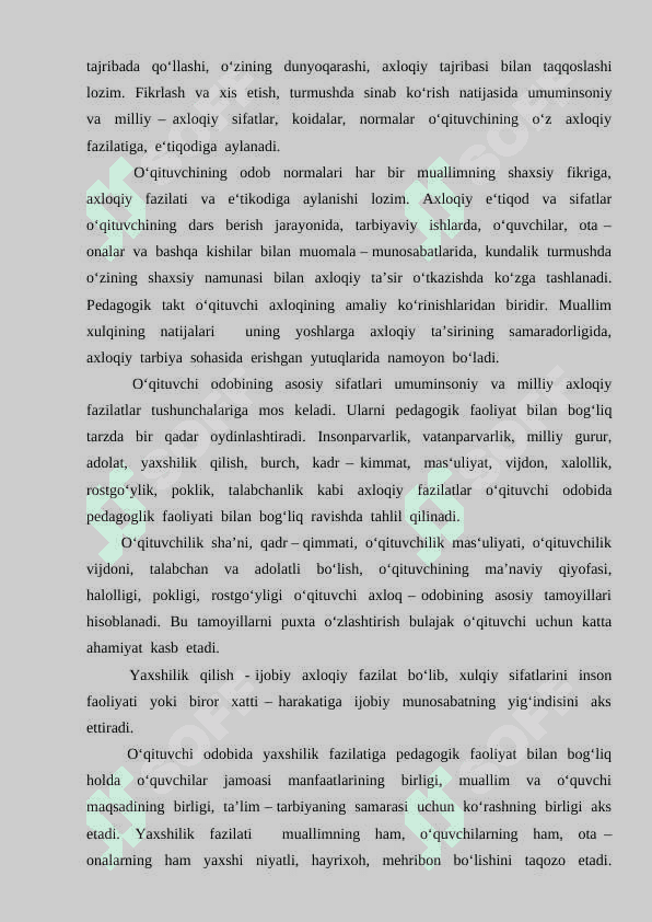 Pedagogik odob va pedagogik nazokatni oʻqtuvchi faoliyatidagi oʻrni 7