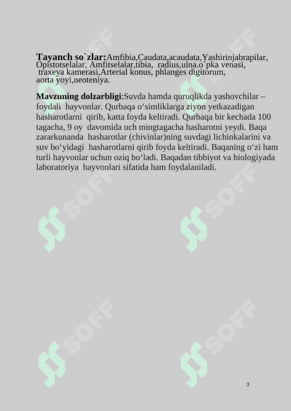 Suvda hamda quruqlikda yashovchilar tuzilishi 3
