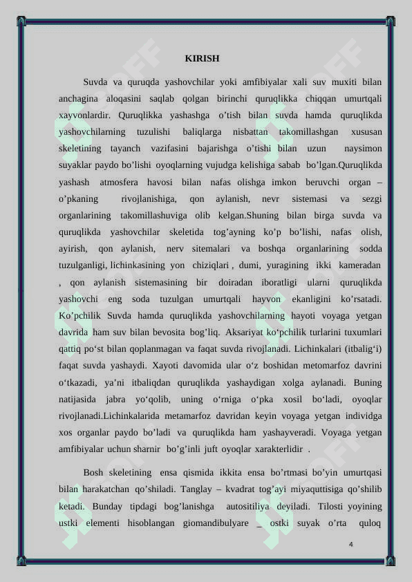 Suvda hamda quruqlikda yashovchilar tuzilishi 4