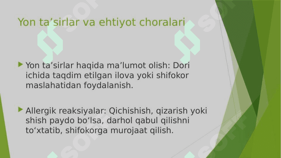 Dorilarni qo'llash dorilarni A va B ro'yxatga olish 7