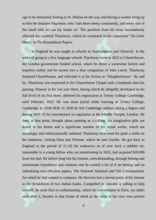 William Makepeace Thackeray-his life and work of “Vanity Fair” 8