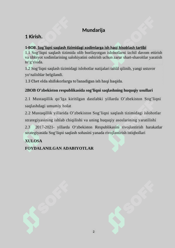 Sog'liqni saqlash harajatlari 2