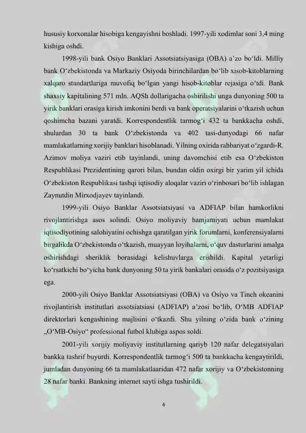 Milliy bank amaliyot hisoboti 6