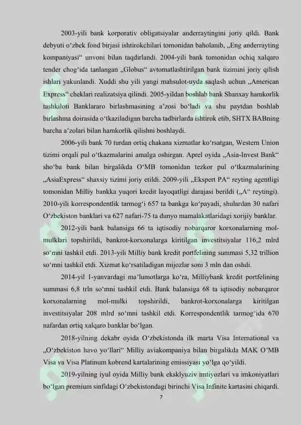 Milliy bank amaliyot hisoboti 7