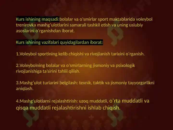 BOLALAR VA O‘SMIRLAR SPORT MAKTABLARIDA VOLEYBOL MASHG’ULOTLARINI TASHKIL ETISH 3