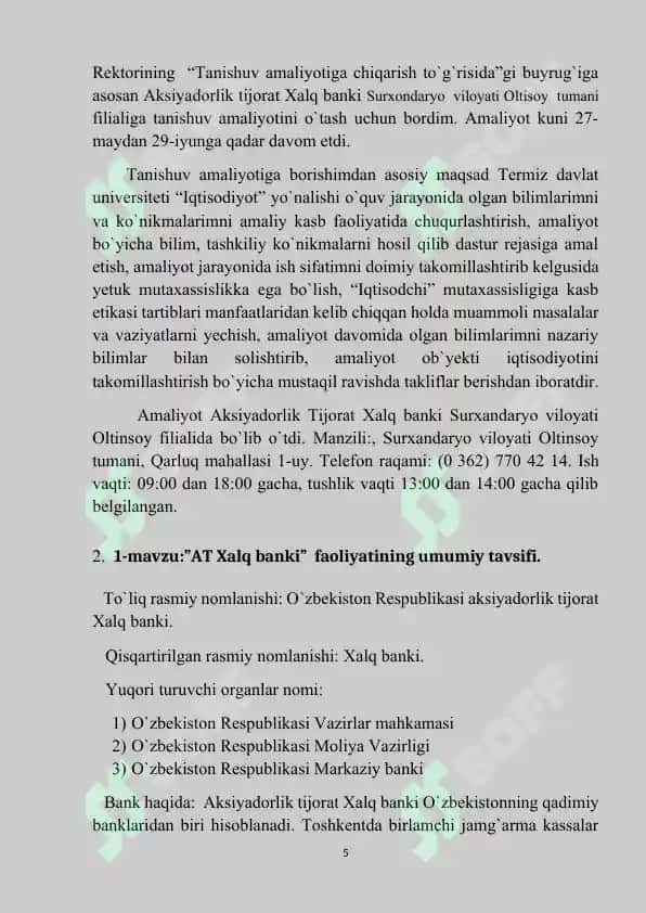 Xalq banki Amaliyot hisoboti 5