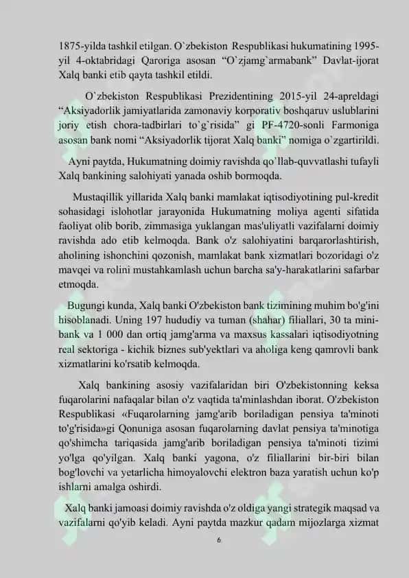 Xalq banki Amaliyot hisoboti 6