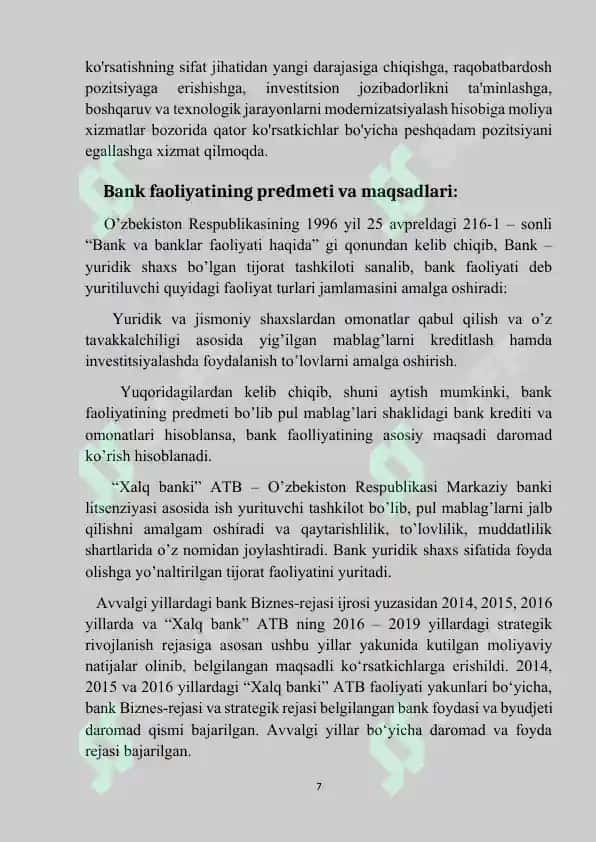 Xalq banki Amaliyot hisoboti 7