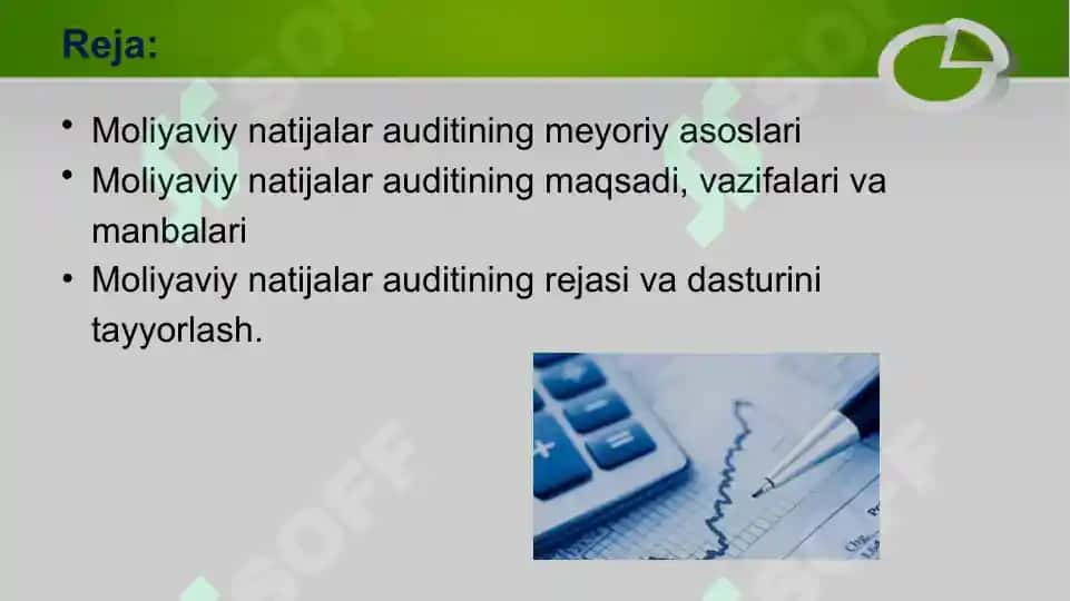 O’zbekiston Respublikasida moliyaviy nazorat tizimi va unda auditning tutgan o’rni 2