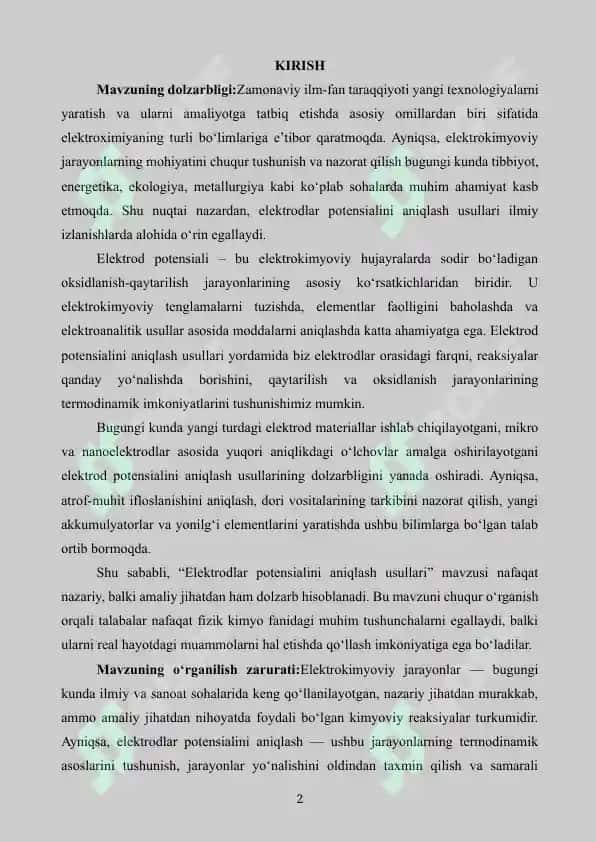 Elektrodlar potensialini aniqlash usullari 2