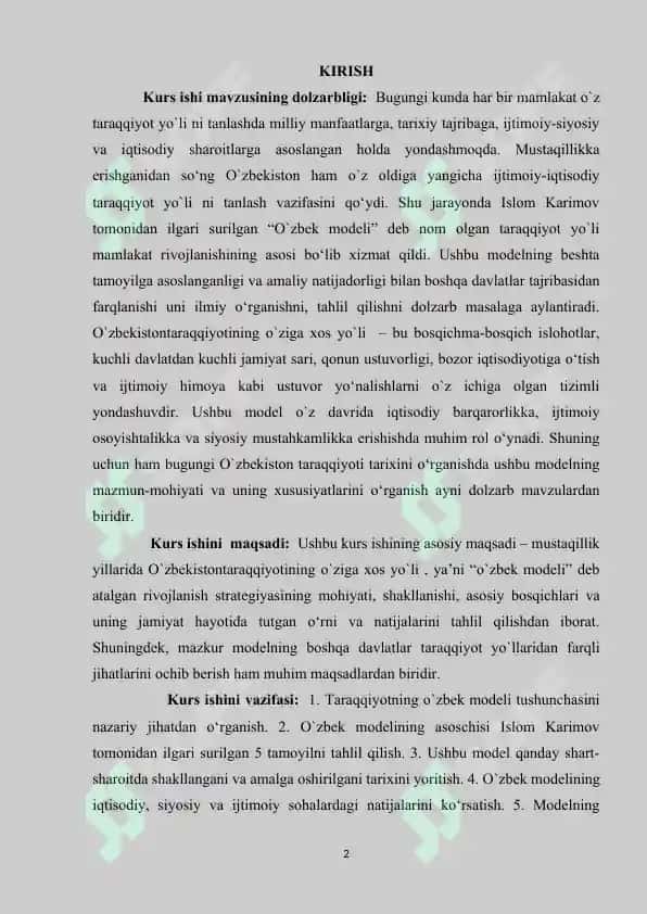 TARAQQIYOTNING O`ZBEK MODELI 2