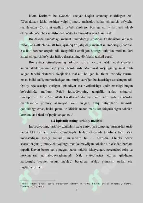 TARAQQIYOTNING O`ZBEK MODELI 7