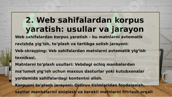 Web sahifalardan foydalanib, korpus taksonomiyasini yaratish 3