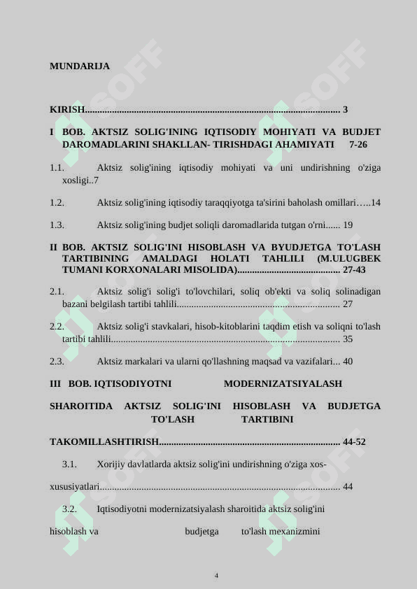 AKTSIZ SOLIG'INI HISOBLASH VA BUDJETGA TO'LASH TARTIBINI TAKOMILLASHTIRISH 2