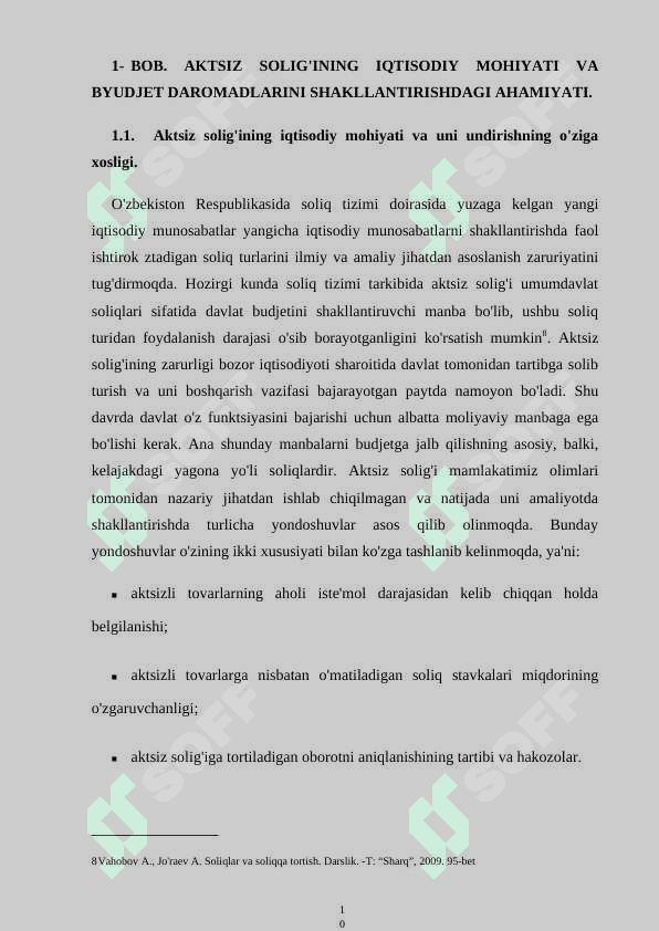 AKTSIZ SOLIG'INI HISOBLASH VA BUDJETGA TO'LASH TARTIBINI TAKOMILLASHTIRISH 8