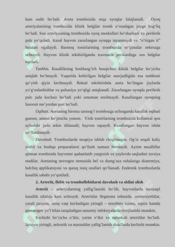 XIZMAT	HAYVONLARINING 	YURAK – QON 	TOMIR   VA  ASAB TIZIMI PATOLOGIYASI 3