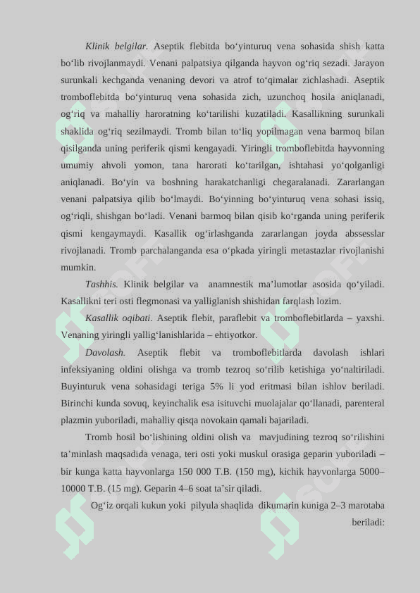 XIZMAT	HAYVONLARINING 	YURAK – QON 	TOMIR   VA  ASAB TIZIMI PATOLOGIYASI 5