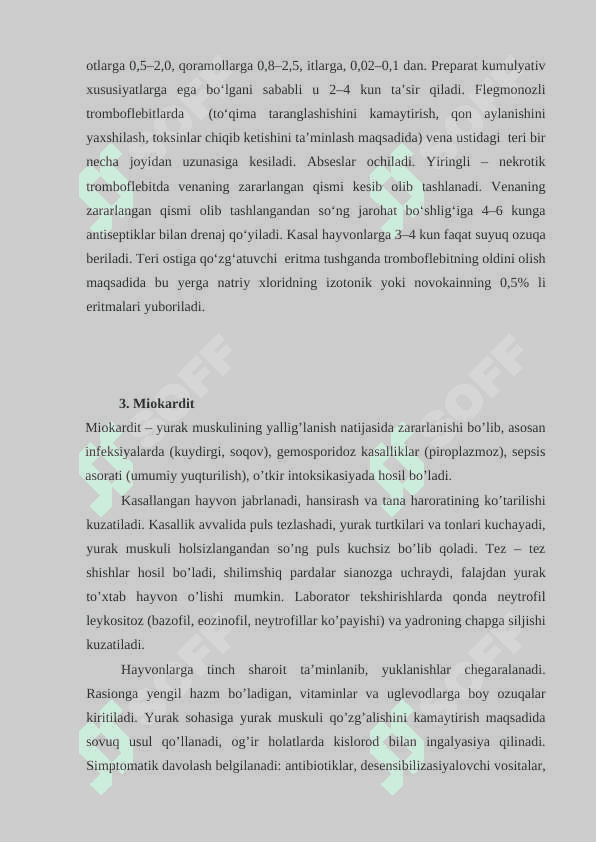 XIZMAT	HAYVONLARINING 	YURAK – QON 	TOMIR   VA  ASAB TIZIMI PATOLOGIYASI 6